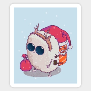 happy santa sushi Sticker